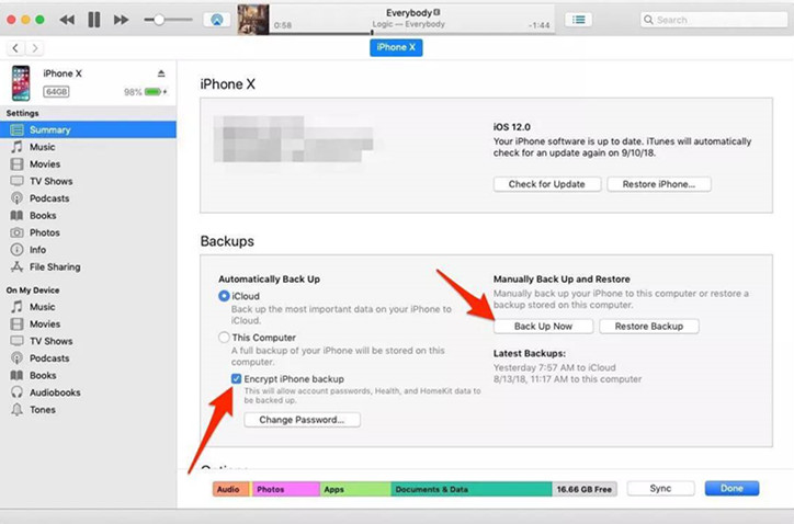 backup data iphone dengan iTunes