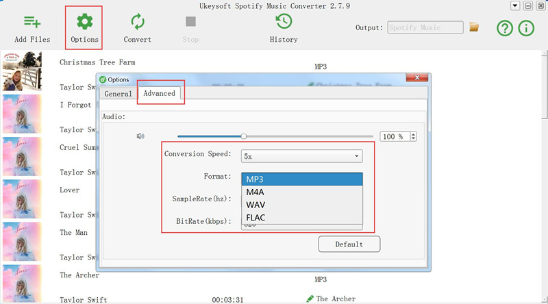 choose MP3 as output format