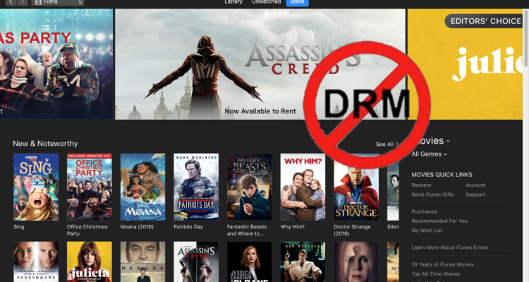 hapus drm dari video itunes