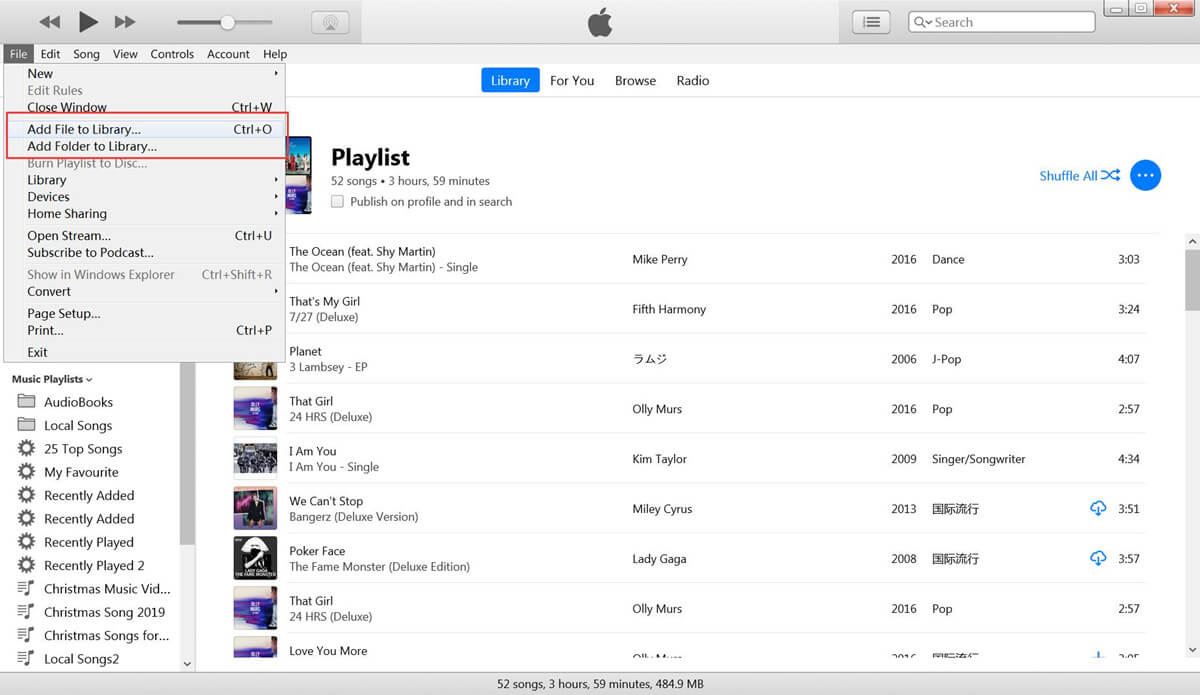 importere filer til iTunes