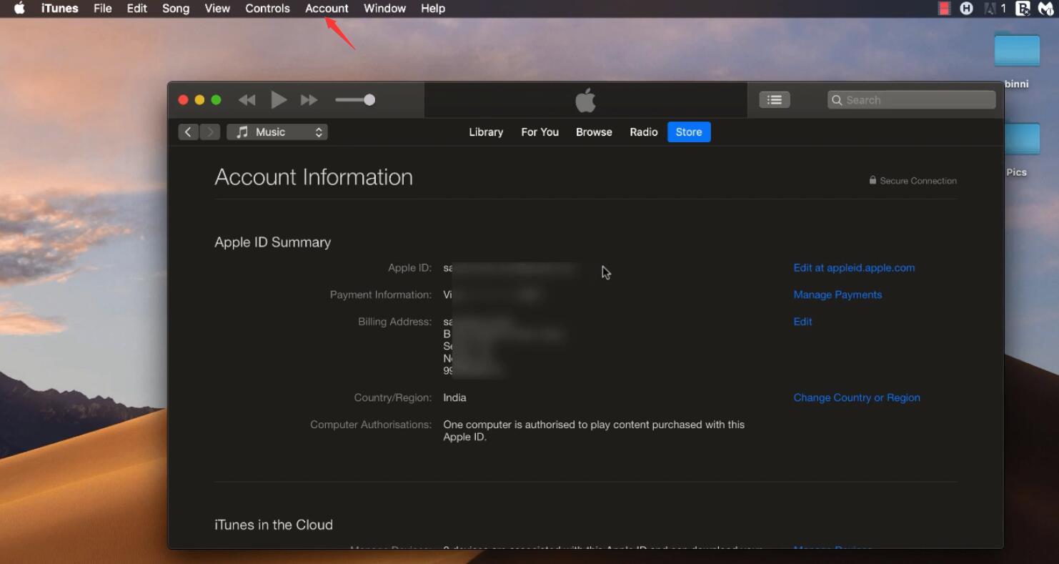 apple account information