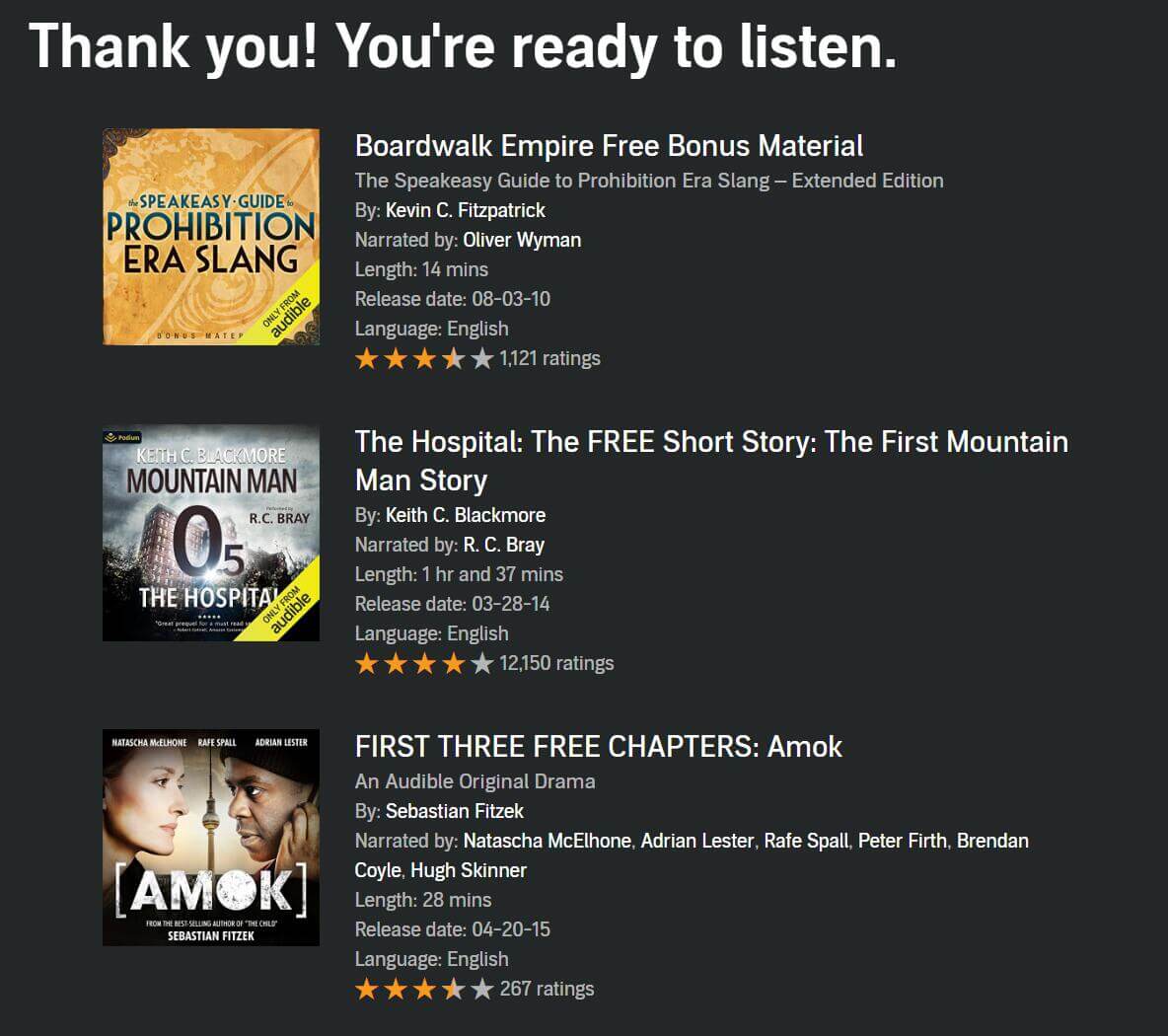 Purchase Audible Audiobooks
