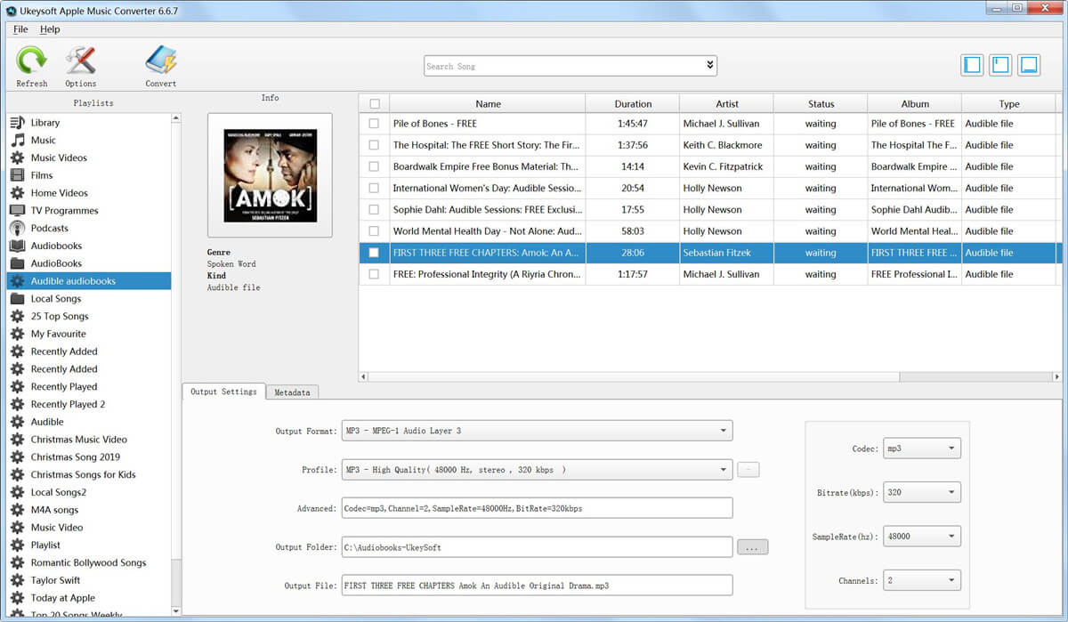 Convertidor de audiolibro a MP3 UkeySoft