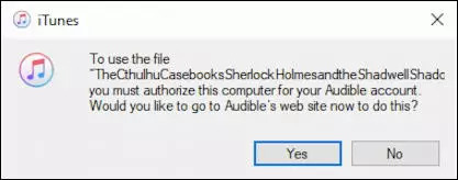 authorize iTunes with Audible account