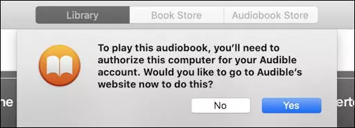 authorize iTunes with Audible account on Mac
