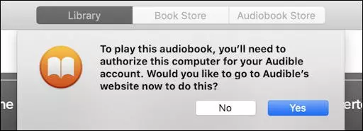 avtorizirajte iTunes z računom Audible na Macu