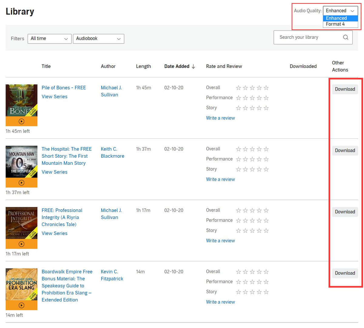 download audiobooks from audible