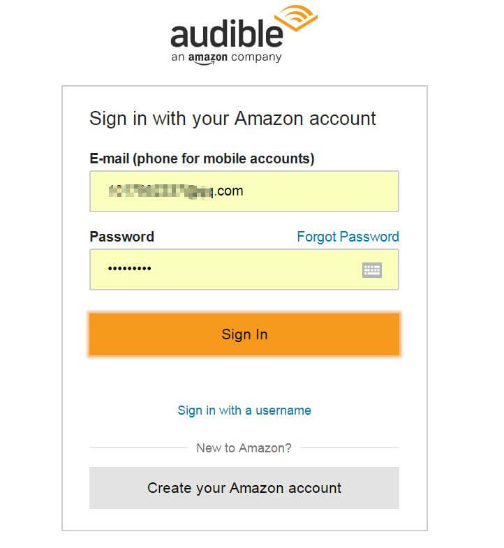 login audible