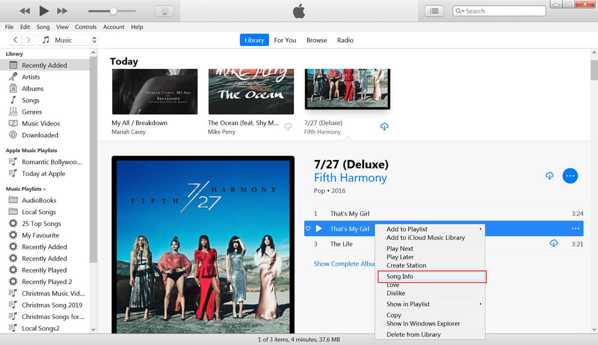 Apple Music songs information