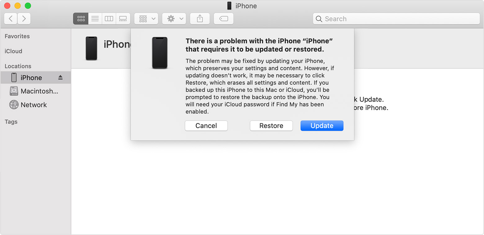 restaurar el iPhone con iTunes