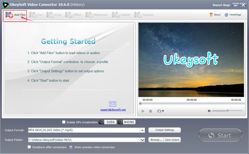 agregar video MOV al convertidor de video ukeysoft