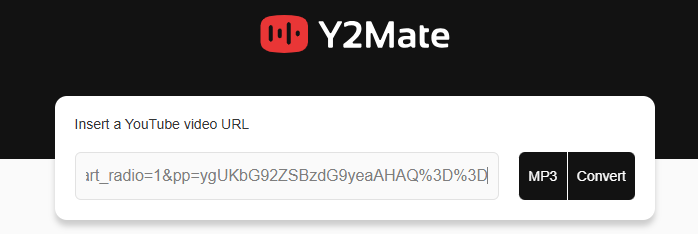 paste youtube link to Y2Mate