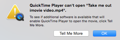 QuickTime не может открыть MP4 видео