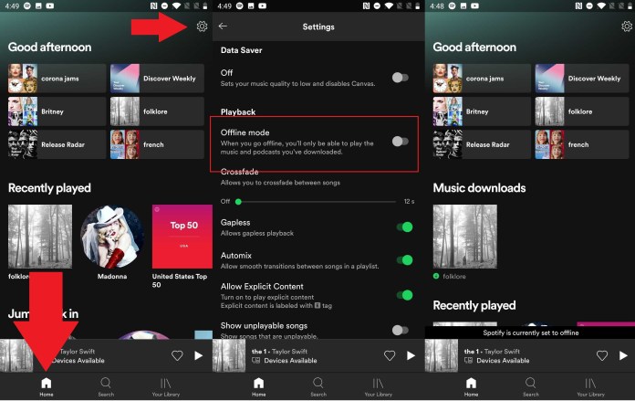 android'de spotify çevrimdışı modunu etkinleştir