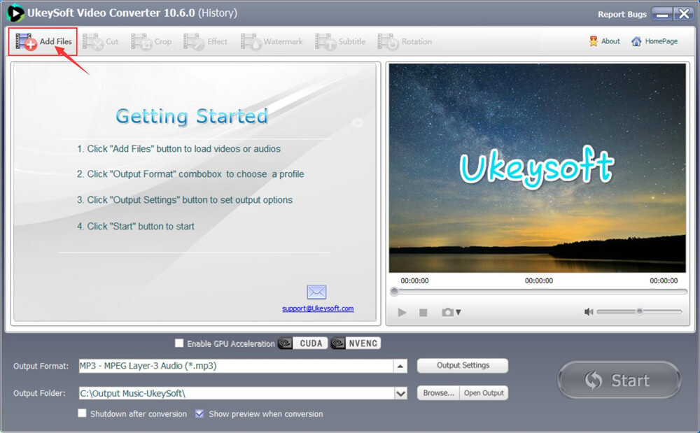 إضافة الفيديو إلى محول الفيديو ukeysoft