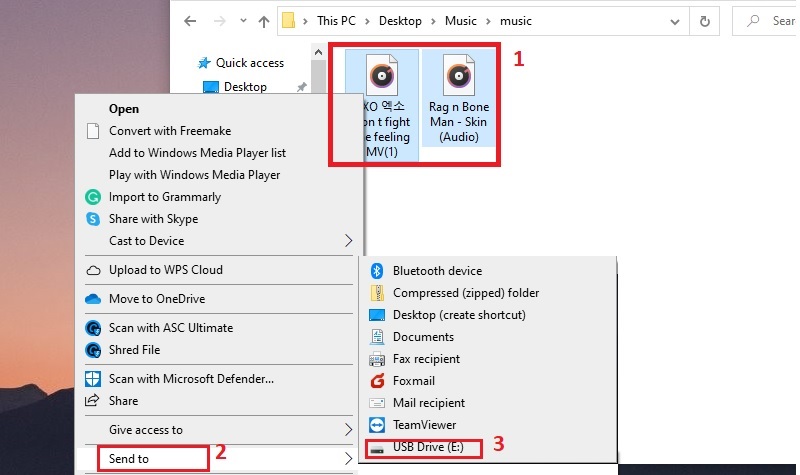 copy spotify songs to usb drive