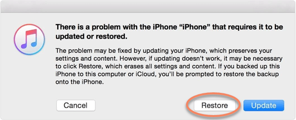 reset iphone via recovery mode