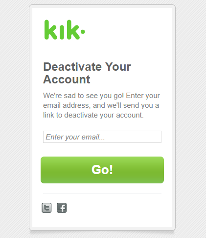 désactiver le compte kik