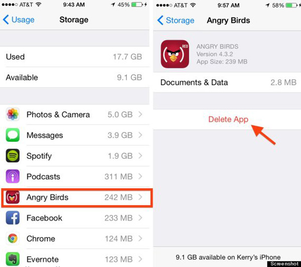 elimina le app dalle impostazioni di iOS