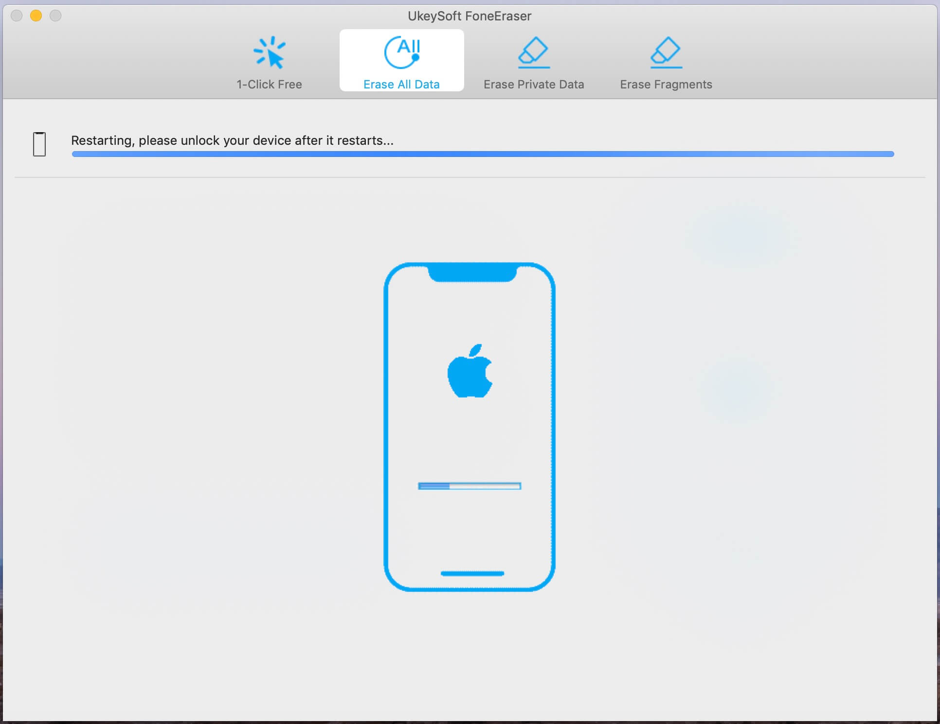 delete iphone/ipad/ipod touch data process