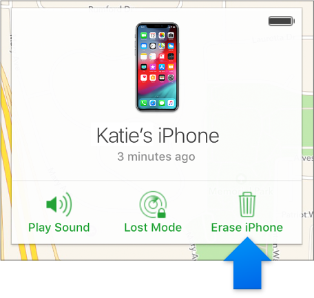 erase iphone with icloud find my iphone