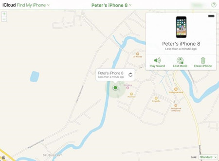 Spur verlorenes iPhone mit finde mein iPhone