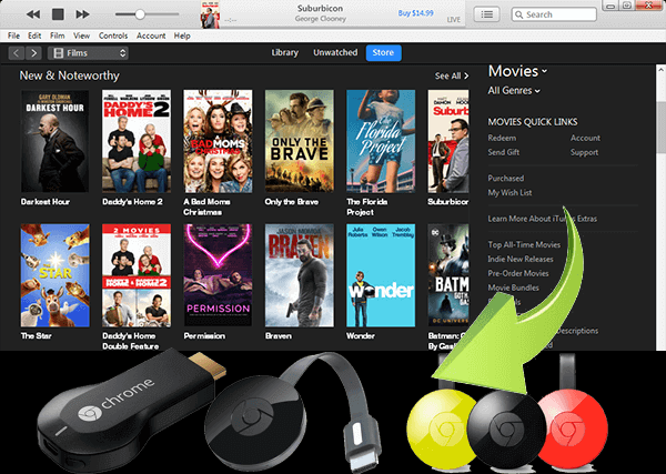 riprodurre film iTunes su TV tramite Chromecast