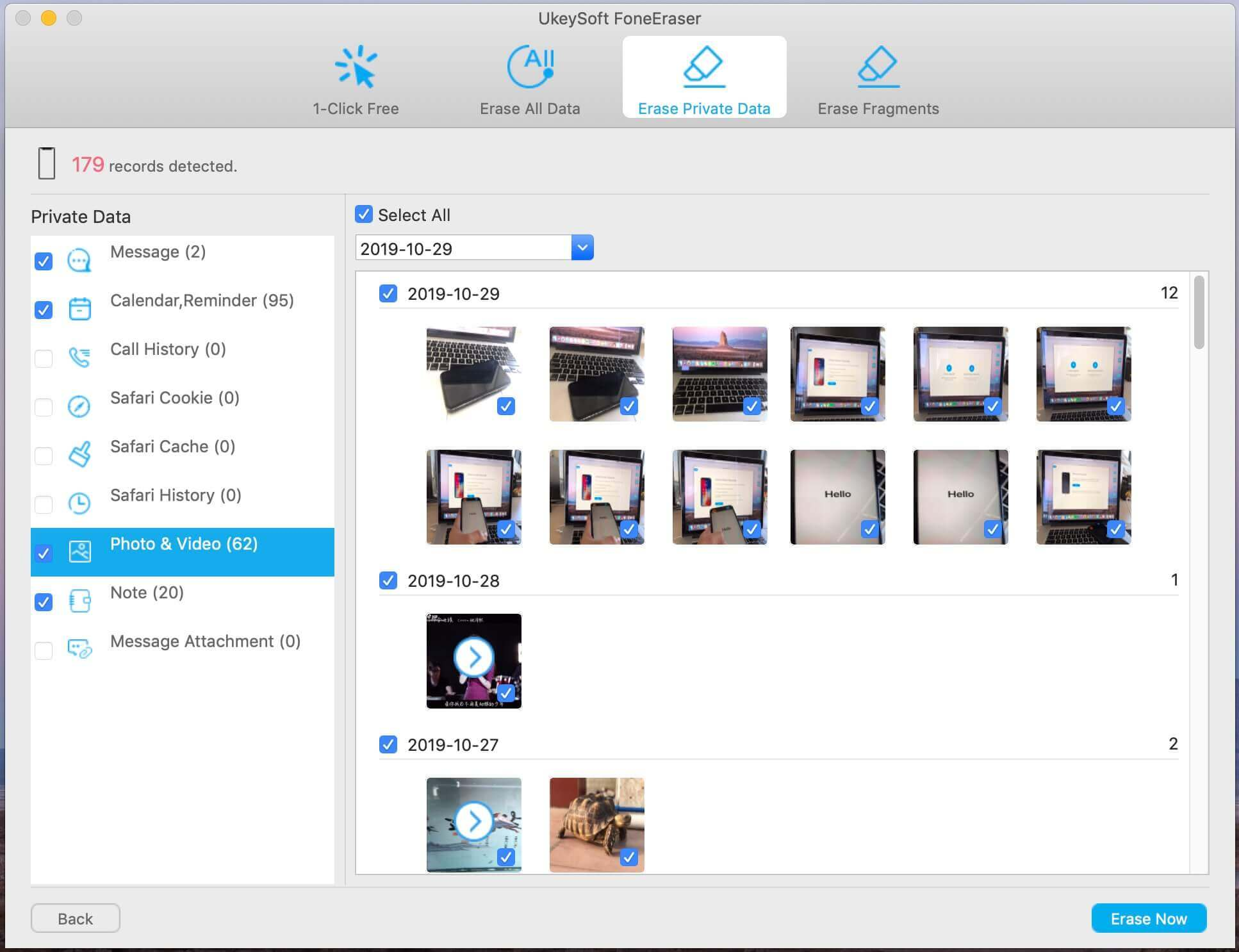preview and select photos