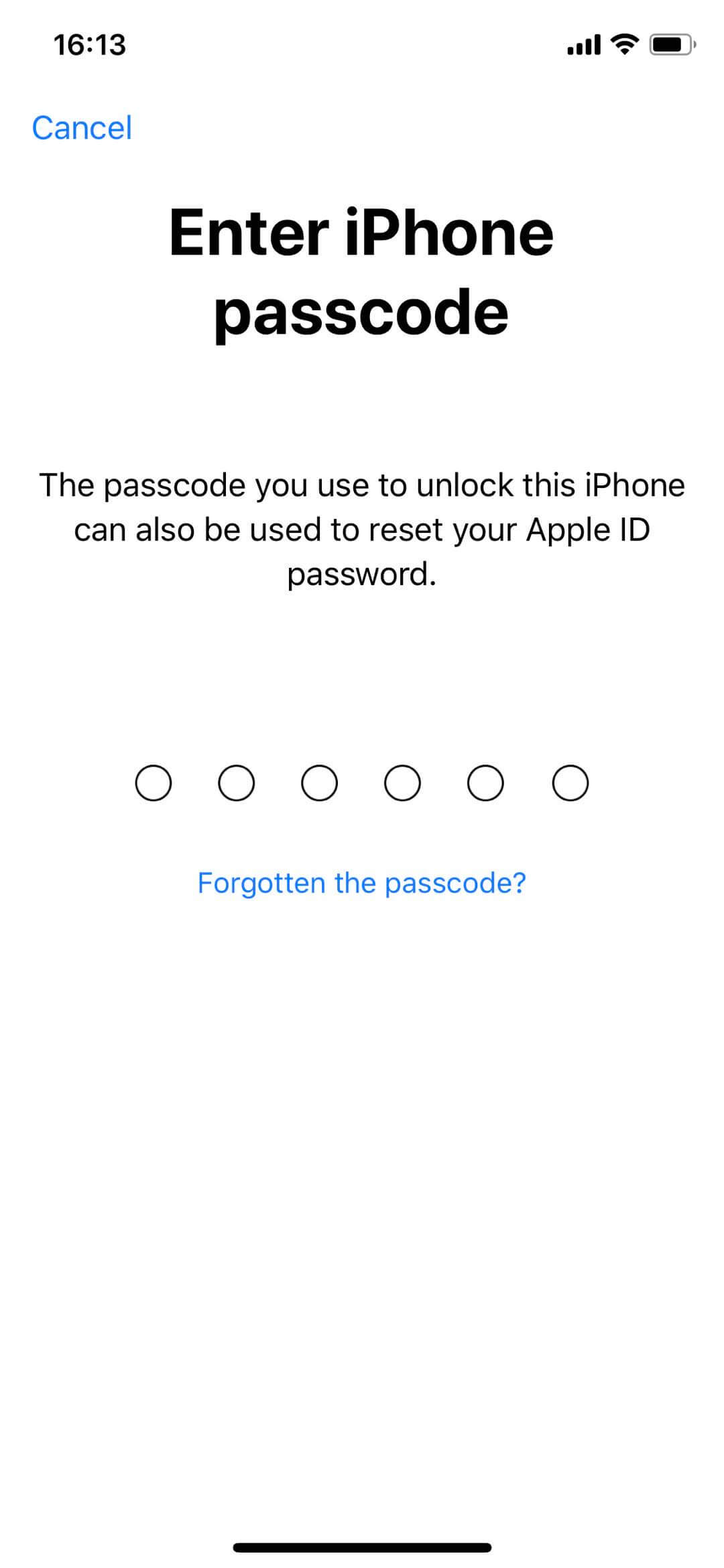 restablecer contraseña de id. de apple