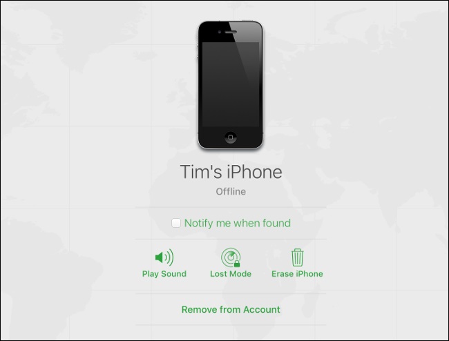 удалить iPhone на iCloud