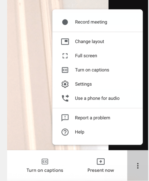 تسجيل فيديو Google Hangouts بحساب G Suite