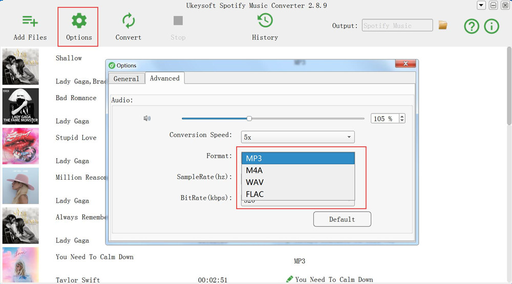 select output format