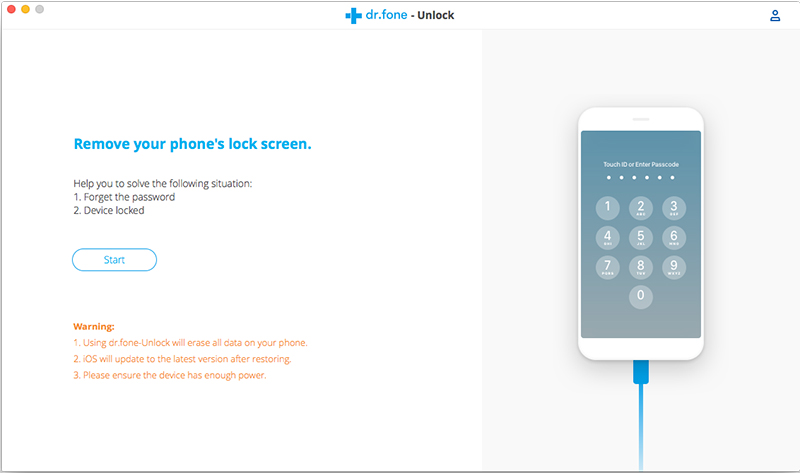 unlock iphone with DrFone screen unlock
