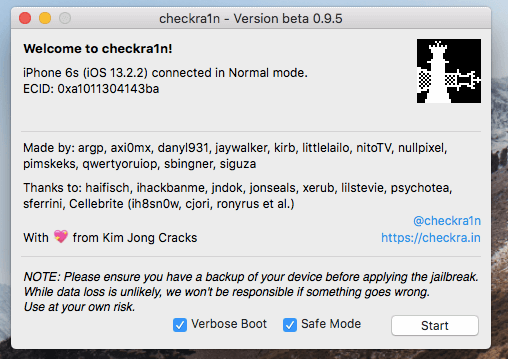 checkra1n home interface