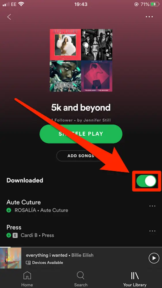 preuzmite Spotify playlistu na iPhone ili Android telefon