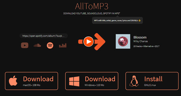 скачать музыку Spotify бесплатно с alltomp3