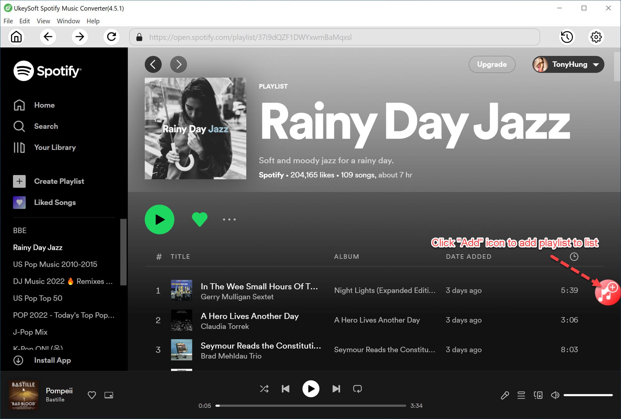 drag and drop Spotify songs to Converter