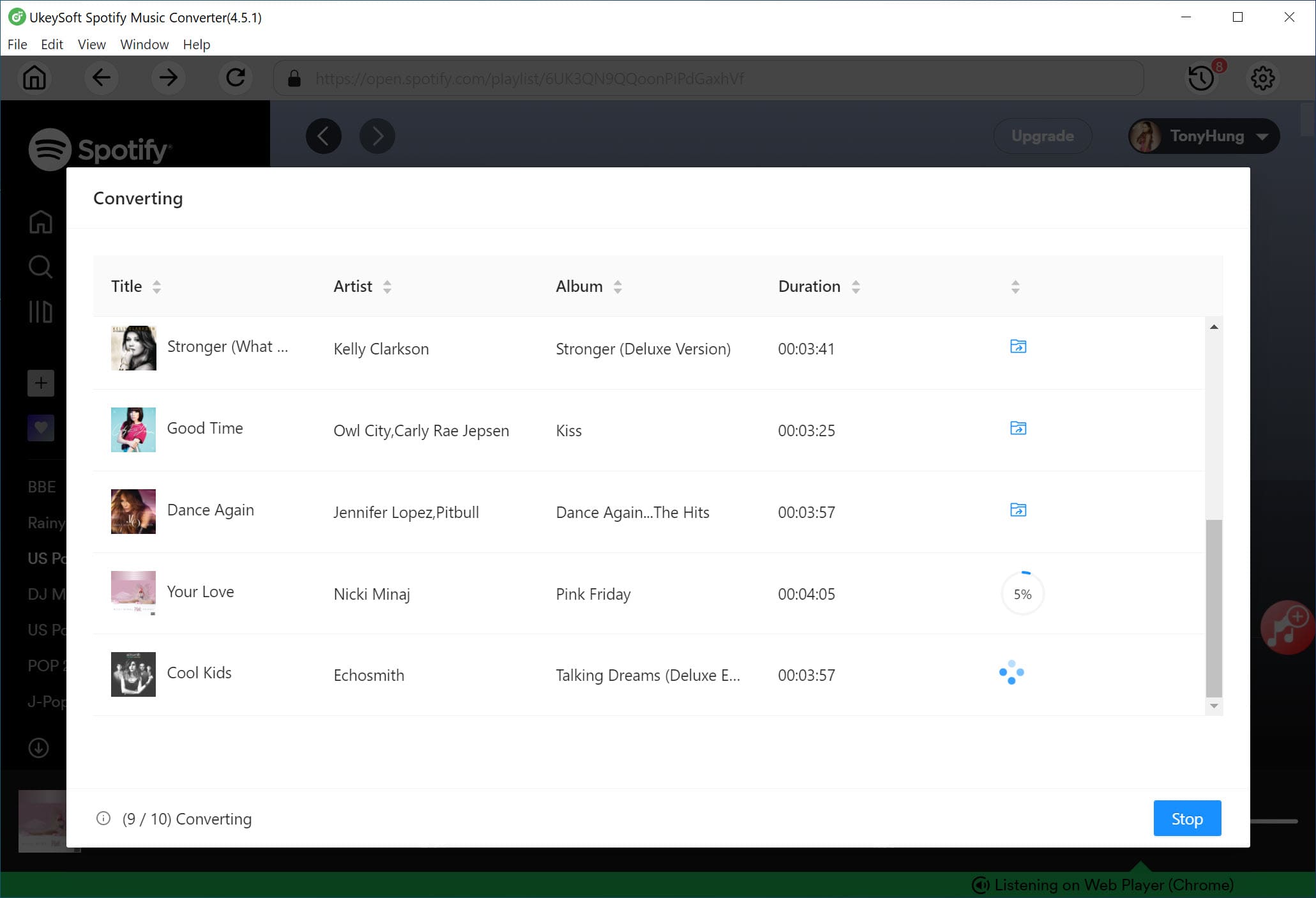 start to download Spotify Music to MP3 320kbps