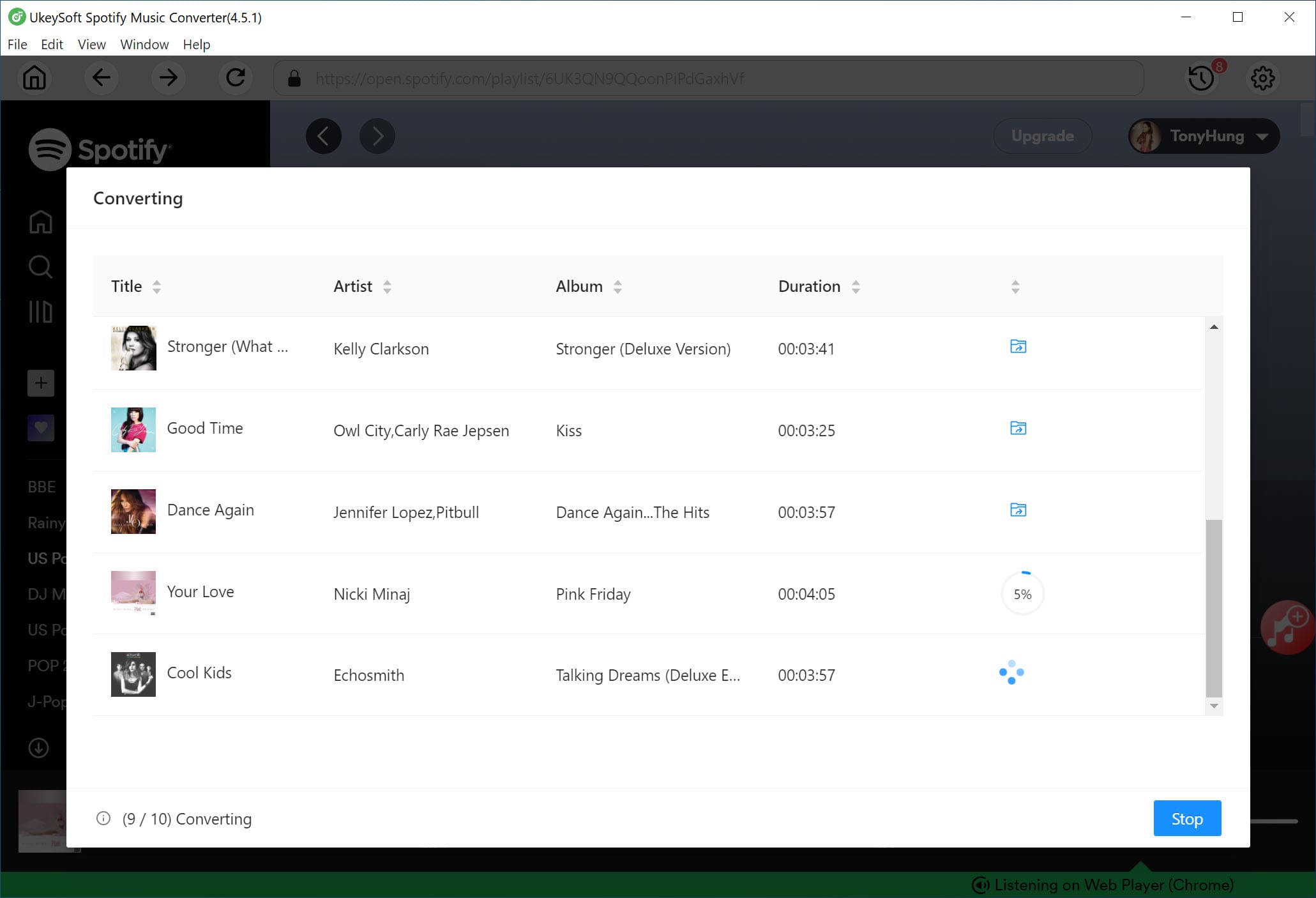 comece a converter spotify para mp3