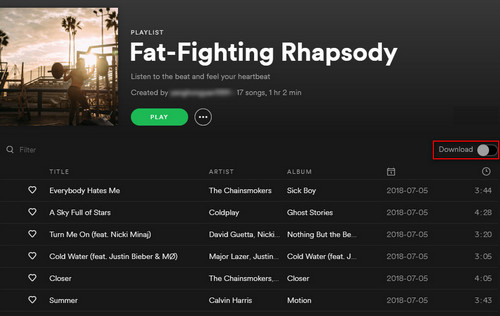 preuzmite popis za reprodukciju na Spotify