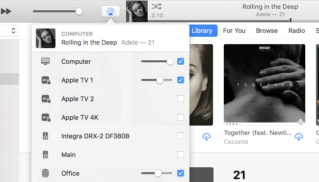 benutze airplay2 spiele Apple Musik mit iTunes