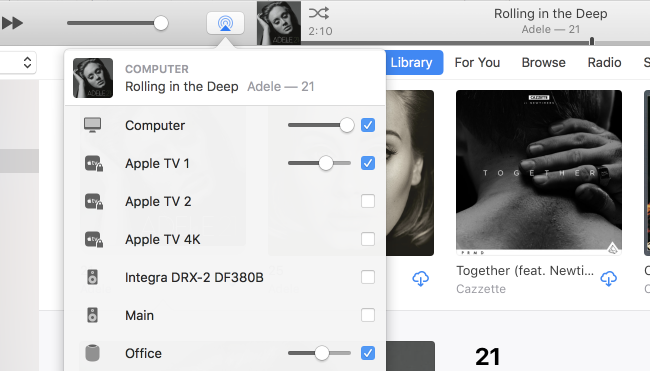 gebruik airplay2 speel appelmuziek af met itunes