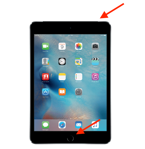 บังคับให้รีสตาร์ท iPad ด้วยปุ่มโฮม