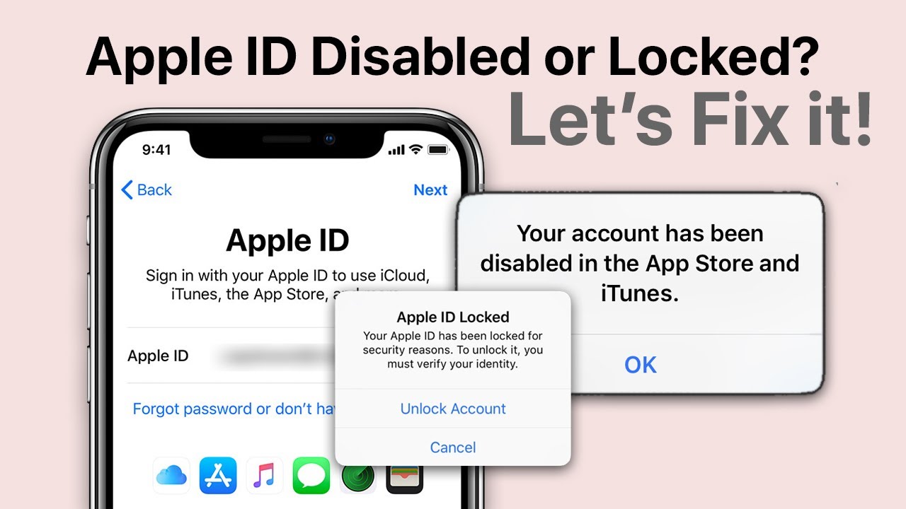 Apple ID заблокирован или отключен