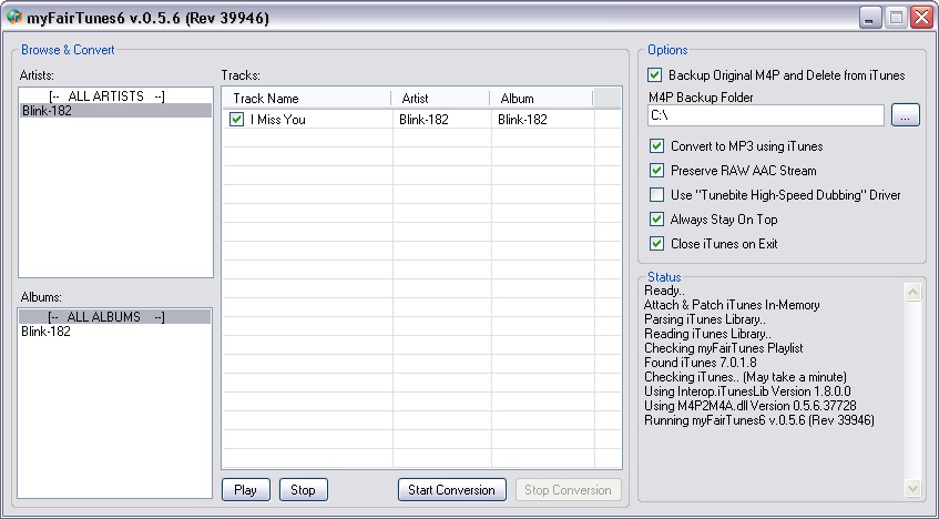 myFairTunes drm removal free
