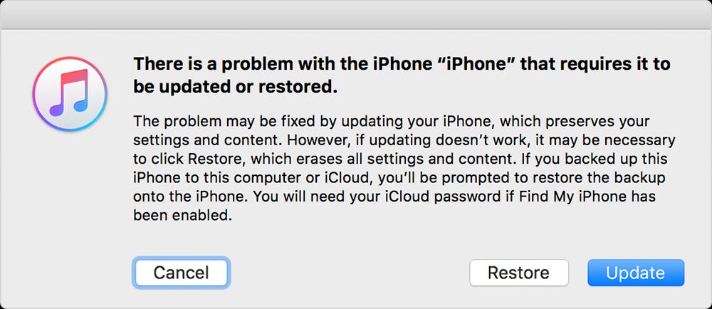 сбросить отключенный iPhone с iTunes