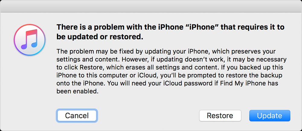 reset a disabled iPhone with iTunes