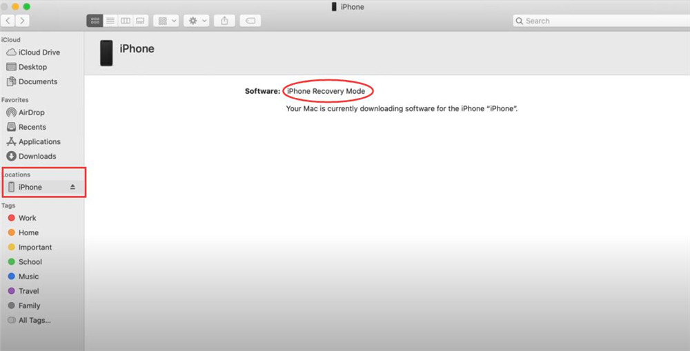 iTunes detect iPhone in recovery mode
