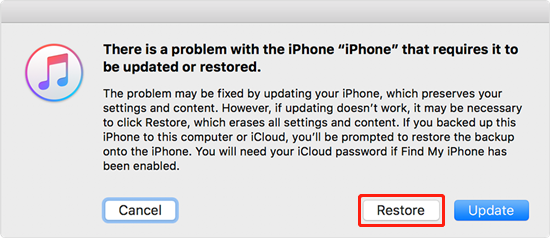 restore with itunes