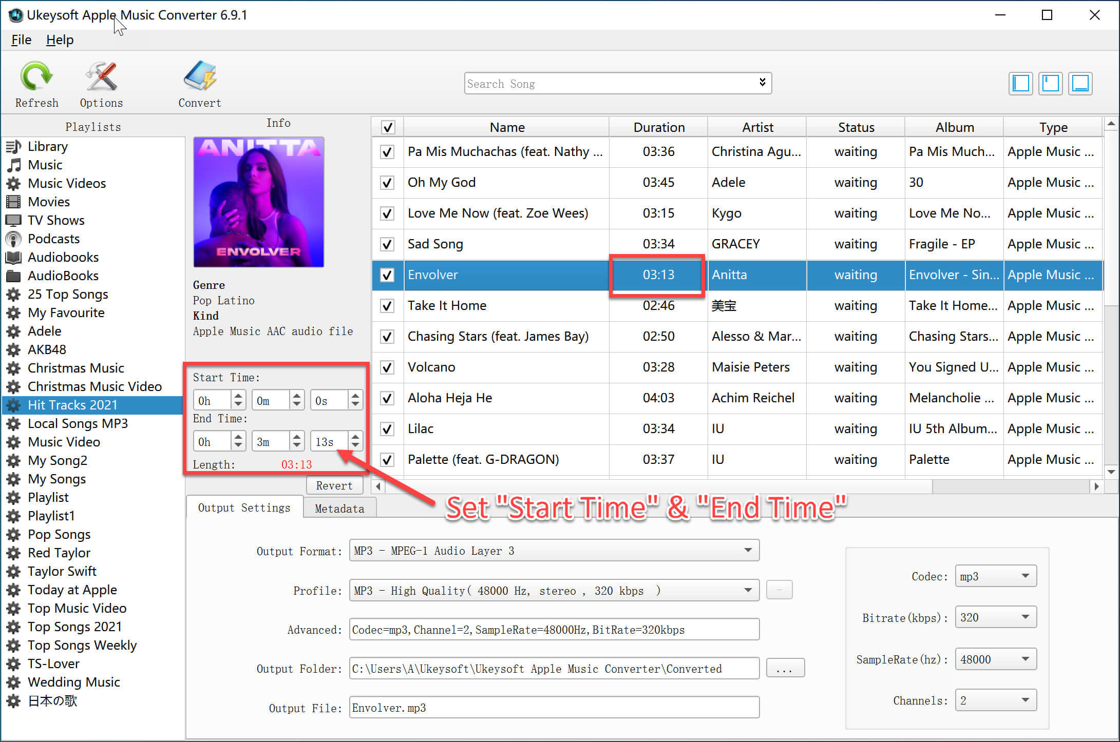 set song length